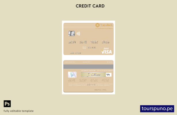 lista para imprimir plantilla de tarjeta de débito visa TransBank of Mongolia de
